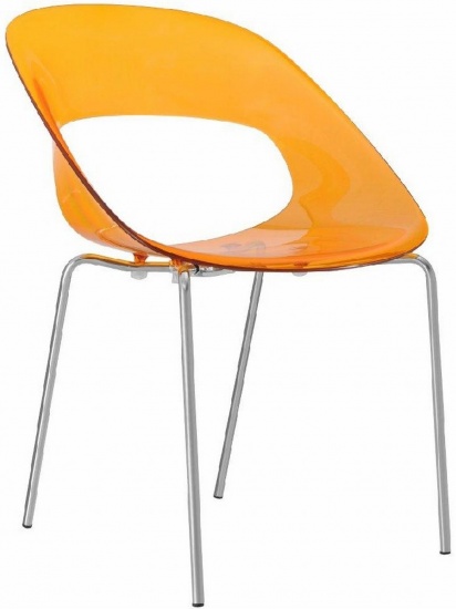 Průhledná židle oranžová